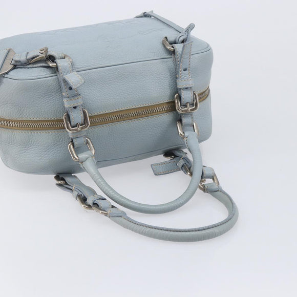 PRADA Hand Bag Leather 2way Blue Silver Auth yk21107A