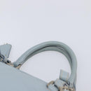 PRADA Hand Bag Leather 2way Blue Silver Auth yk21107A-8