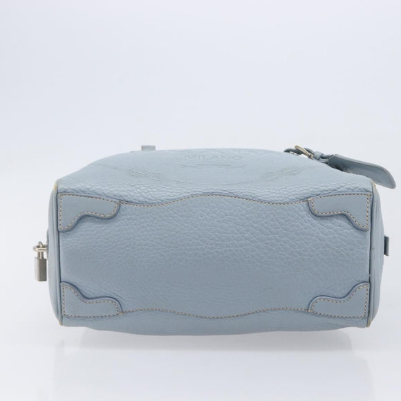 PRADA Hand Bag Leather 2way Blue Silver Auth yk21107A
