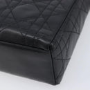 Christian Dior Mini cannage Hand Bag Lamb Skin Black Gold Auth yk21108SAM-10