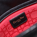 Christian Dior Mini cannage Hand Bag Lamb Skin Black Gold Auth yk21108SAM-16