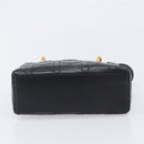 Christian Dior Mini cannage Hand Bag Lamb Skin Black Gold Auth yk21108SAM-9