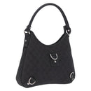 GUCCI GG Canvas Abbey Hand Bag Black Silver 268637 Auth yk21109V-1