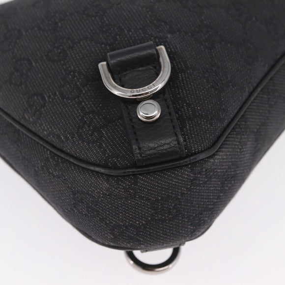GUCCI GG Canvas Abbey Hand Bag Black Silver 268637 Auth yk21109V