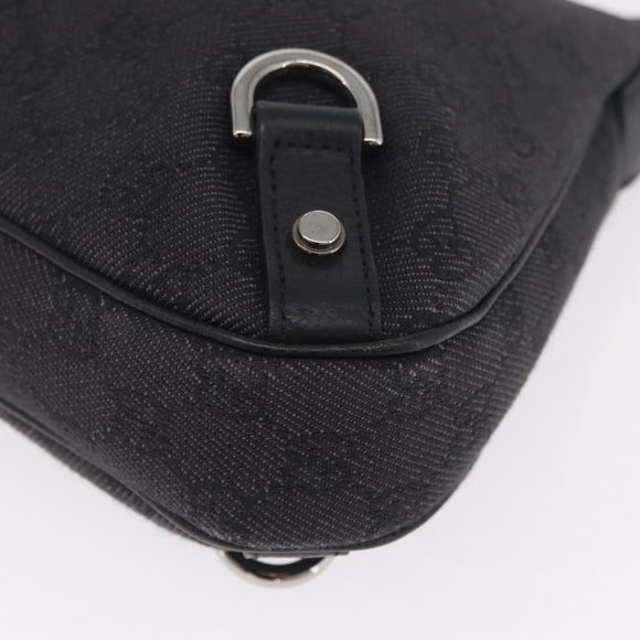 GUCCI GG Canvas Abbey Hand Bag Black Silver 268637 Auth yk21109V