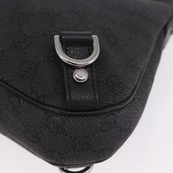 GUCCI GG Canvas Abbey Hand Bag Black Silver 268637 Auth yk21109V