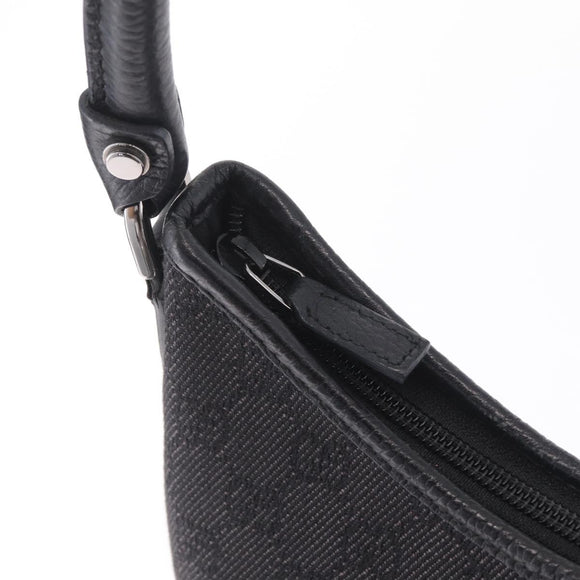 GUCCI GG Canvas Abbey Hand Bag Black Silver 268637 Auth yk21109V
