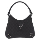 GUCCI GG Canvas Abbey Hand Bag Black Silver 268637 Auth yk21109V-2