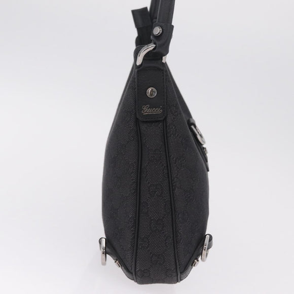 GUCCI GG Canvas Abbey Hand Bag Black Silver 268637 Auth yk21109V