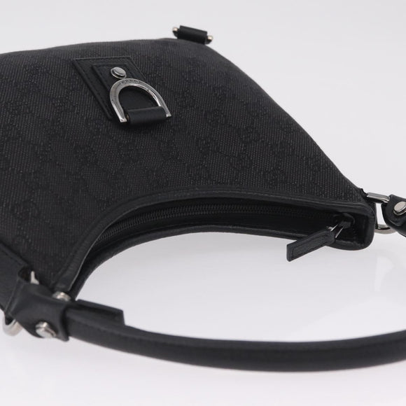 GUCCI GG Canvas Abbey Hand Bag Black Silver 268637 Auth yk21109V