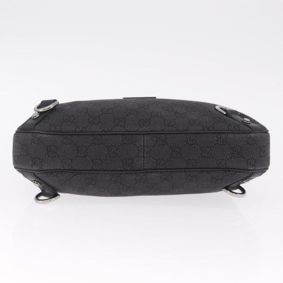 GUCCI GG Canvas Abbey Hand Bag Black Silver 268637 Auth yk21109V