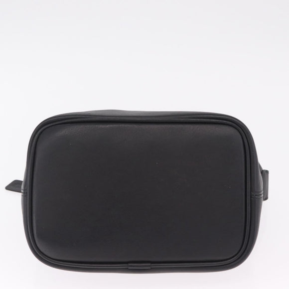 Coach Hand Bag Leather Black Gold Auth yk21124A
