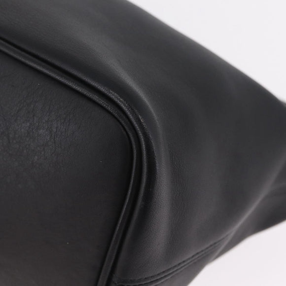 Coach Hand Bag Leather Black Gold Auth yk21124A