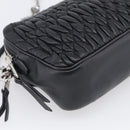 Miu Miu Matelasse Bijoux Shoulder Bag Leather 2way Black Silver Auth yk21143SAM-13