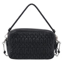 Miu Miu Matelasse Bijoux Shoulder Bag Leather 2way Black Silver Auth yk21143SAM-3