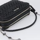 Miu Miu Matelasse Bijoux Shoulder Bag Leather 2way Black Silver Auth yk21143SAM-7