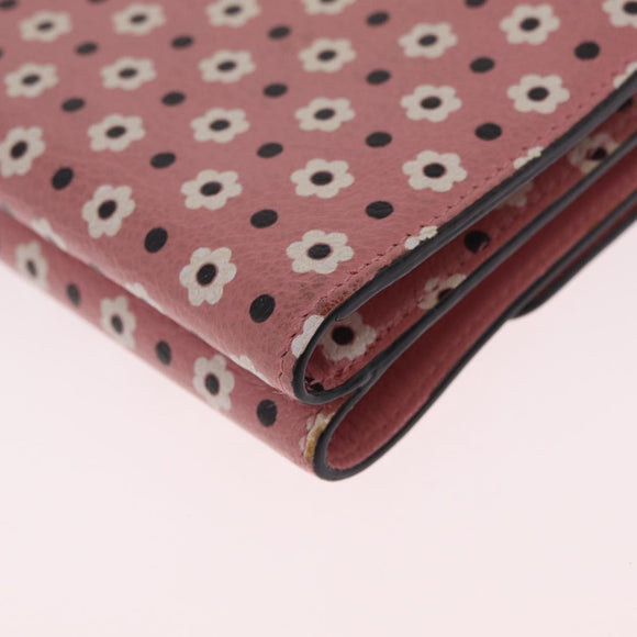 Miu Miu Wallet Leather Pink Gold Auth yk21144M