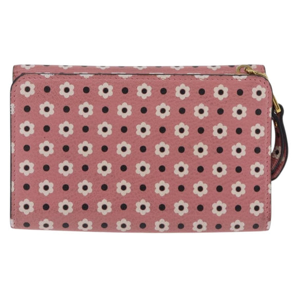 Miu Miu Wallet Leather Pink Gold Auth yk21144M
