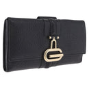 GUCCI Long Wallet Leather Black Gold 131847 Auth yk21145V-1