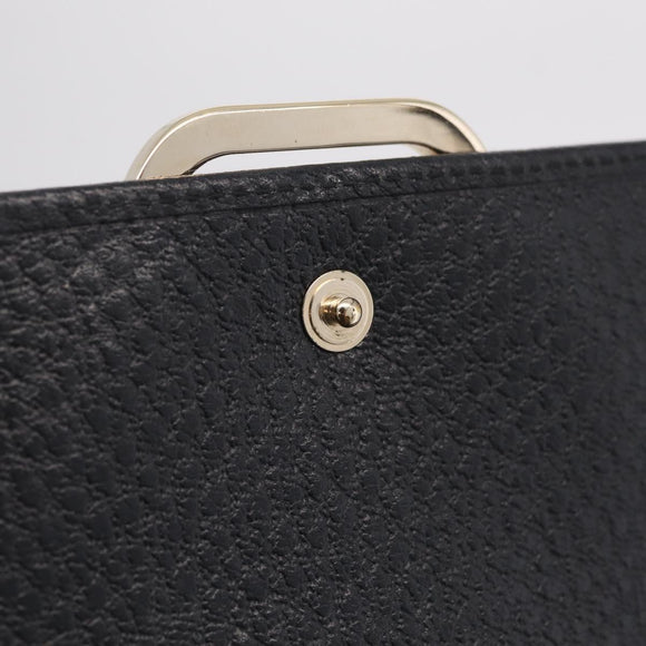 GUCCI Long Wallet Leather Black Gold 131847 Auth yk21145V