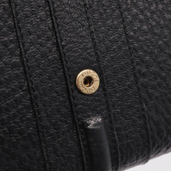 GUCCI Long Wallet Leather Black Gold 131847 Auth yk21145V