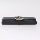 GUCCI Long Wallet Leather Black Gold 131847 Auth yk21145V-7