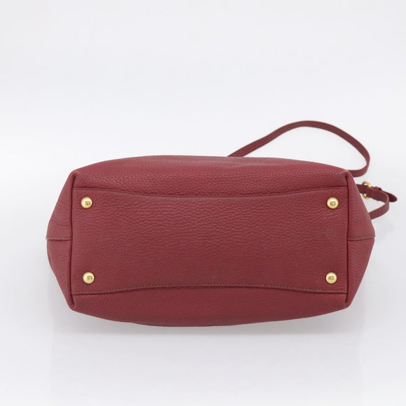 Miu Miu Tote Bag Leather 2way Red Gold Auth yk21146V