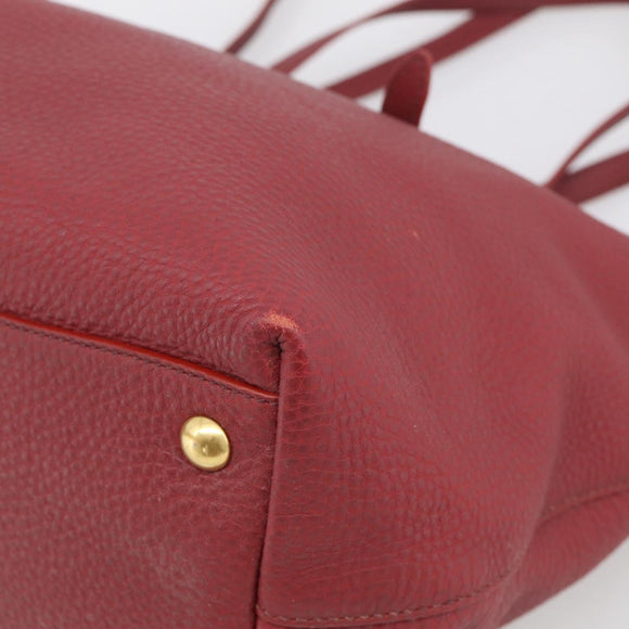 Miu Miu Tote Bag Leather 2way Red Gold Auth yk21146V