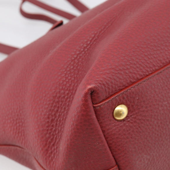 Miu Miu Tote Bag Leather 2way Red Gold Auth yk21146V