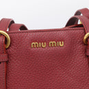 Miu Miu Tote Bag Leather 2way Red Gold Auth yk21146V-17