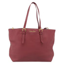 Miu Miu Tote Bag Leather 2way Red Gold Auth yk21146V-2