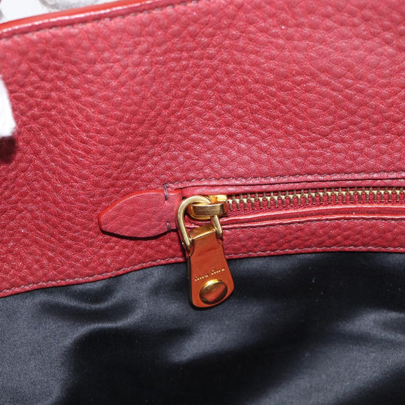 Miu Miu Tote Bag Leather 2way Red Gold Auth yk21146V