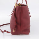 Miu Miu Tote Bag Leather 2way Red Gold Auth yk21146V-5