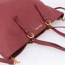 Miu Miu Tote Bag Leather 2way Red Gold Auth yk21146V-6