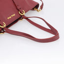 Miu Miu Tote Bag Leather 2way Red Gold Auth yk21146V-7