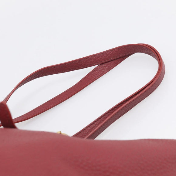 Miu Miu Tote Bag Leather 2way Red Gold Auth yk21146V