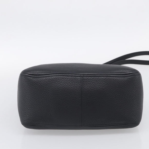 PRADA Hand Bag Leather 2way Black Gold Auth yk21147V