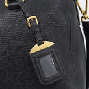 PRADA Hand Bag Leather 2way Black Gold Auth yk21147V-17