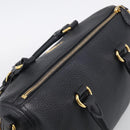 PRADA Hand Bag Leather 2way Black Gold Auth yk21147V-6