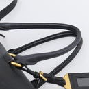 PRADA Hand Bag Leather 2way Black Gold Auth yk21147V-8