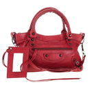 Balenciaga The First Hand Bag Leather 2way Red 103208 Auth yk21151M-1