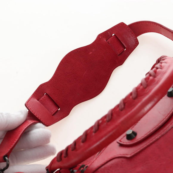 Balenciaga The First Hand Bag Leather 2way Red 103208 Auth yk21151M