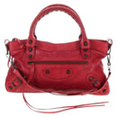 Balenciaga The First Hand Bag Leather 2way Red 103208 Auth yk21151M-2