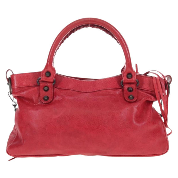 Balenciaga The First Hand Bag Leather 2way Red 103208 Auth yk21151M