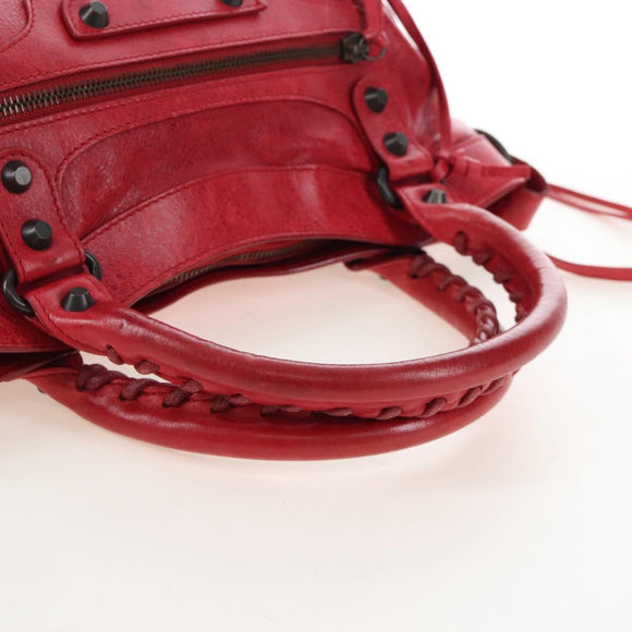 Balenciaga The First Hand Bag Leather 2way Red 103208 Auth yk21151M