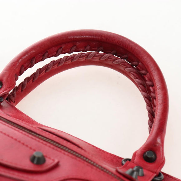 Balenciaga The First Hand Bag Leather 2way Red 103208 Auth yk21151M