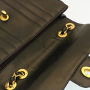 CHANEL Mademoiselle Big COCO Mark Chain ShoulderBag Lamb Skin Black Auth yk4080A-9