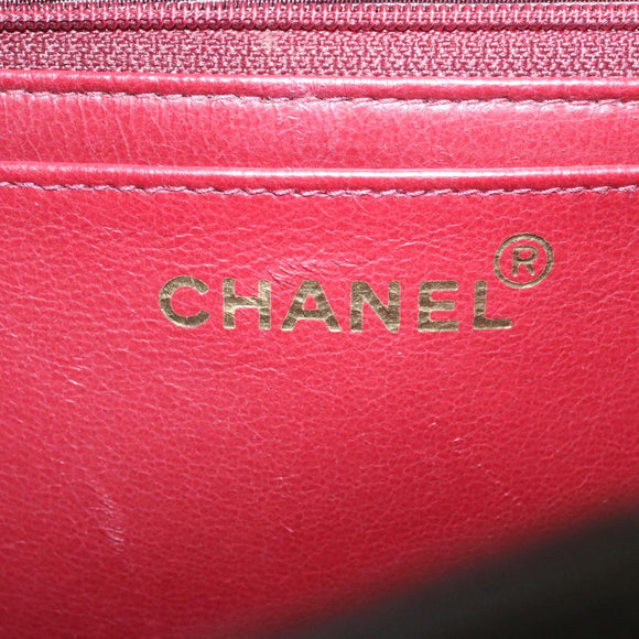 CHANEL Mademoiselle Big COCO Mark Chain ShoulderBag Lamb Skin Black Auth yk4080SAV