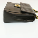 CHANEL Mademoiselle Big COCO Mark Chain ShoulderBag Lamb Skin Black Auth yk4080SAV-3