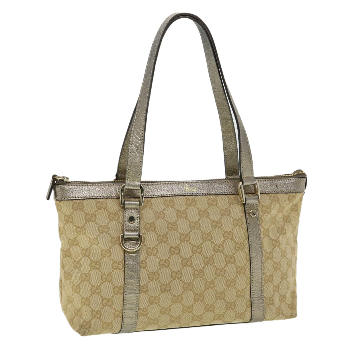 GUCCI GG Canvas Tote Bag Beige 141470213317 Auth yk5072